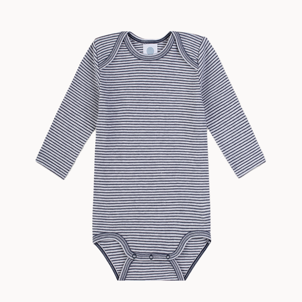 Sanetta Babybody langarm - blau/weiss