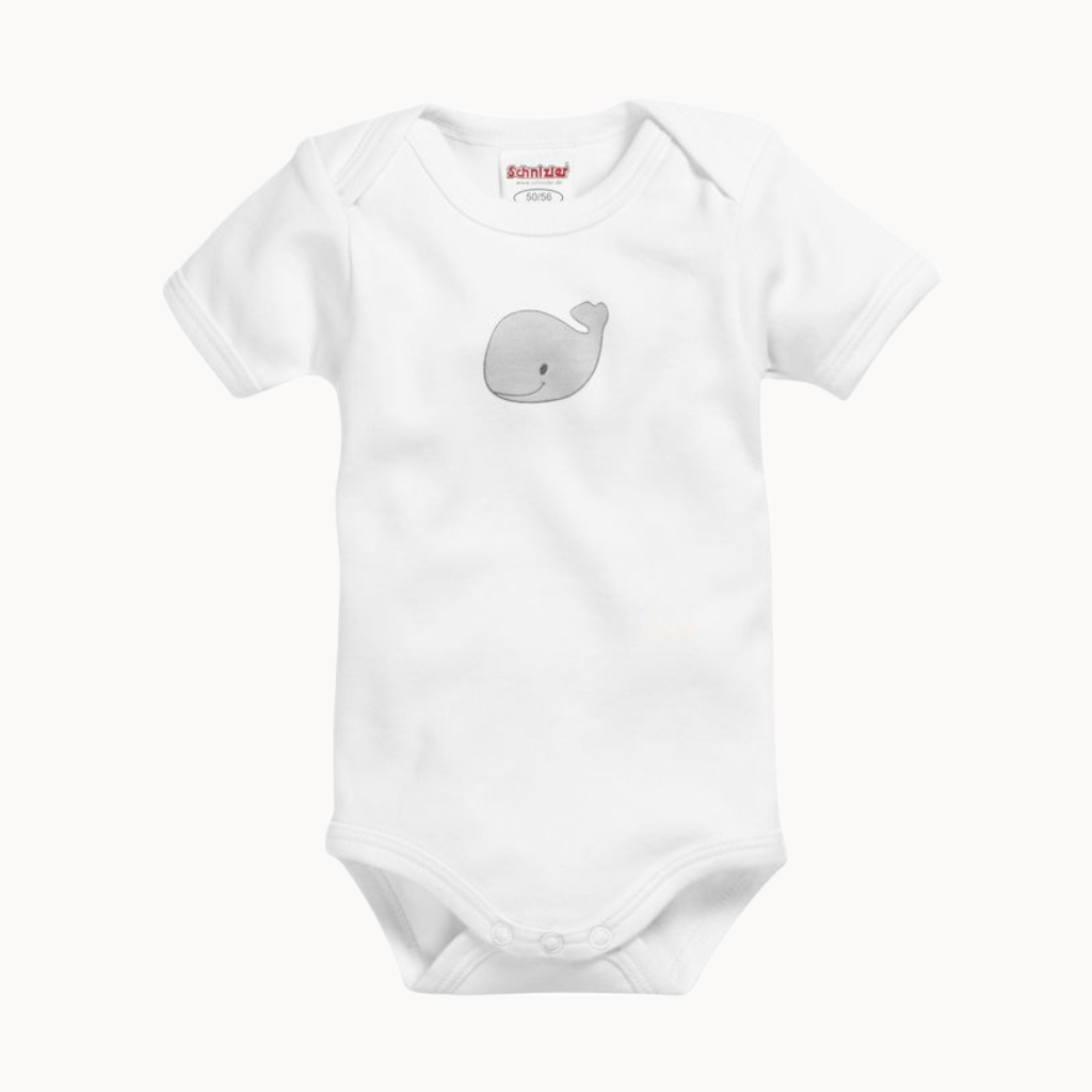 Schnizler Babybody kurzarm - weiss/print