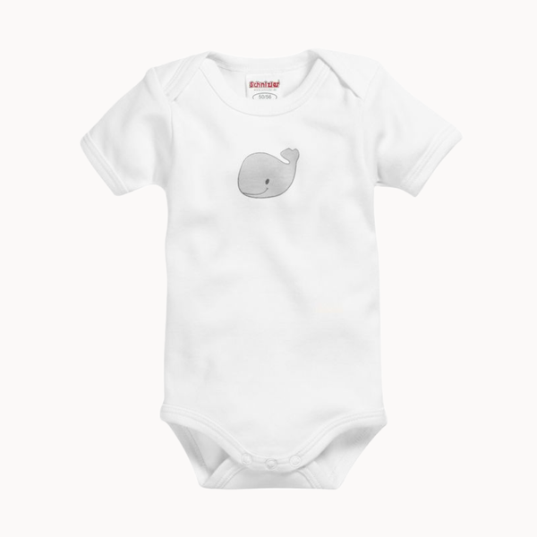 Schnizler Babybody kurzarm - weiss/print