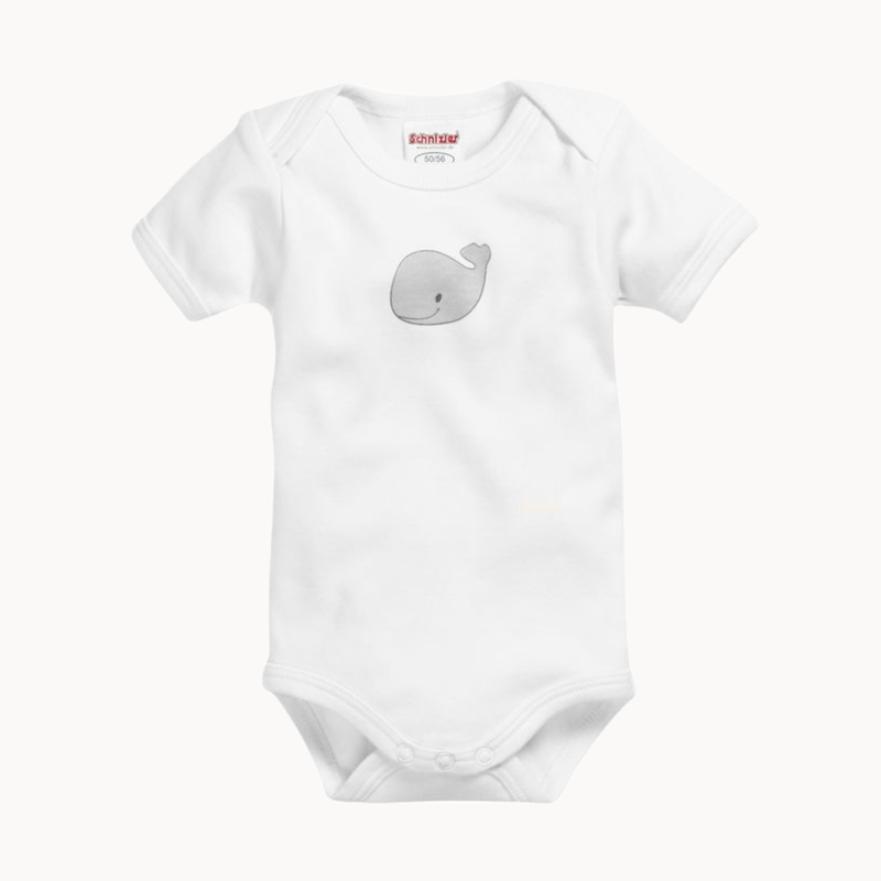 Schnizler Babybody kurzarm - weiss/print