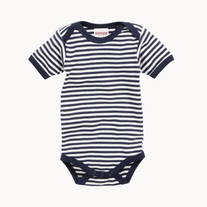 Schnizler Babybody kurzarm - blau/weiss