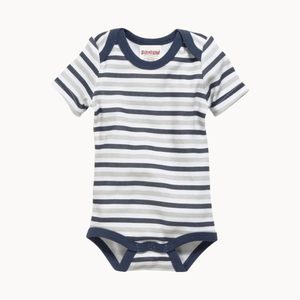 Schnizler Babybody kurzarm - blau/grau