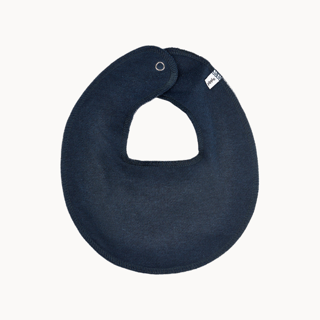 Dunkelblaues PippiBabyhalstuch Navy, saugfähiges Lätzchen für Babys