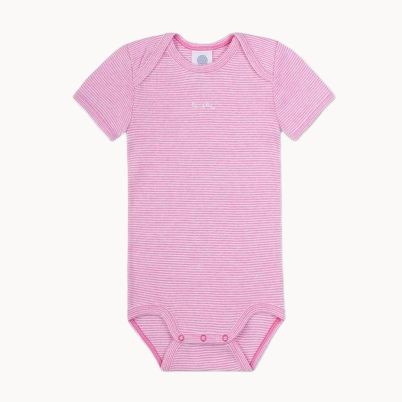 Sanetta Babybody kurzarm - rosa/weiss