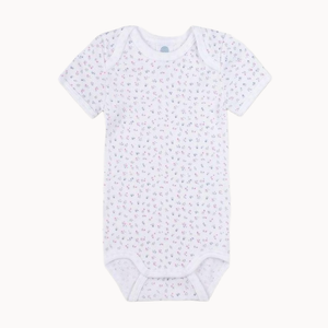 Sanetta Babybody kurzarm - weiß/print