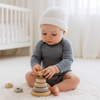 Sanetta Babybody langarm - blau/weiss