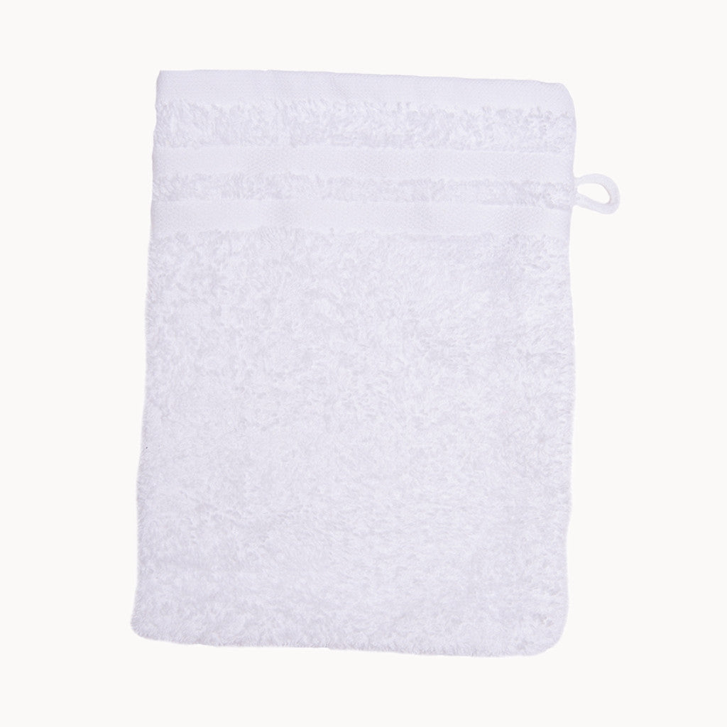 ebelin Waschhandschuh weiß aus Bio-Baumwolle (Frottee), GOTS – weicher Waschlappen für zarte Babyhaut; ideal für Babyerstausstattung, Baby Box oder als Geschenk zur Geburt.