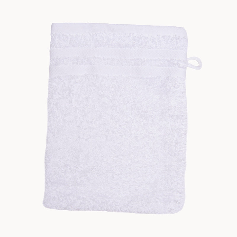 ebelin Waschhandschuh weiß aus Bio-Baumwolle (Frottee), GOTS – weicher Waschlappen für zarte Babyhaut; ideal für Babyerstausstattung, Baby Box oder als Geschenk zur Geburt.