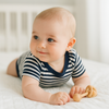 Schnizler Babybody kurzarm - blau/grau