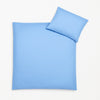 Babybettwäsche-Set von Julius Zöllner in Blau, 100 % Baumwolle, Hotelverschluss, OEKO-TEX Klasse 1 – Decke 80×80 cm, Kissen 35×40 cm.