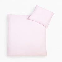 Julius Zöllner Babybettwäsche in Rosa, 100 % Baumwolle, OEKO-TEX Klasse 1, Hotelverschluss – Set 80×80 cm + 35×40 cm, Produktfoto.