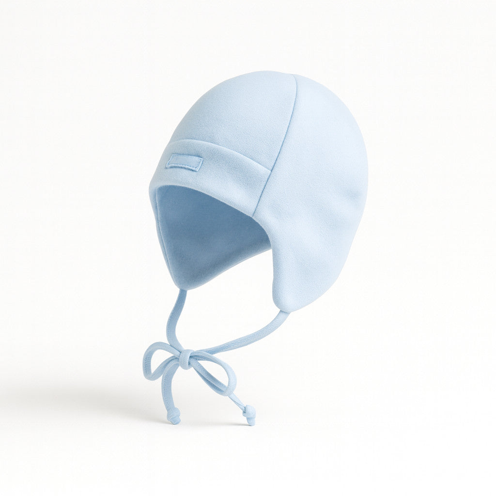 Maximo Babymütze in Blau, Größe 37 cm, 96 % Baumwolle 4 % Elasthan, mit Bindeband – weich und warm; ideal für Erstausstattung, Geschenk zur Geburt.