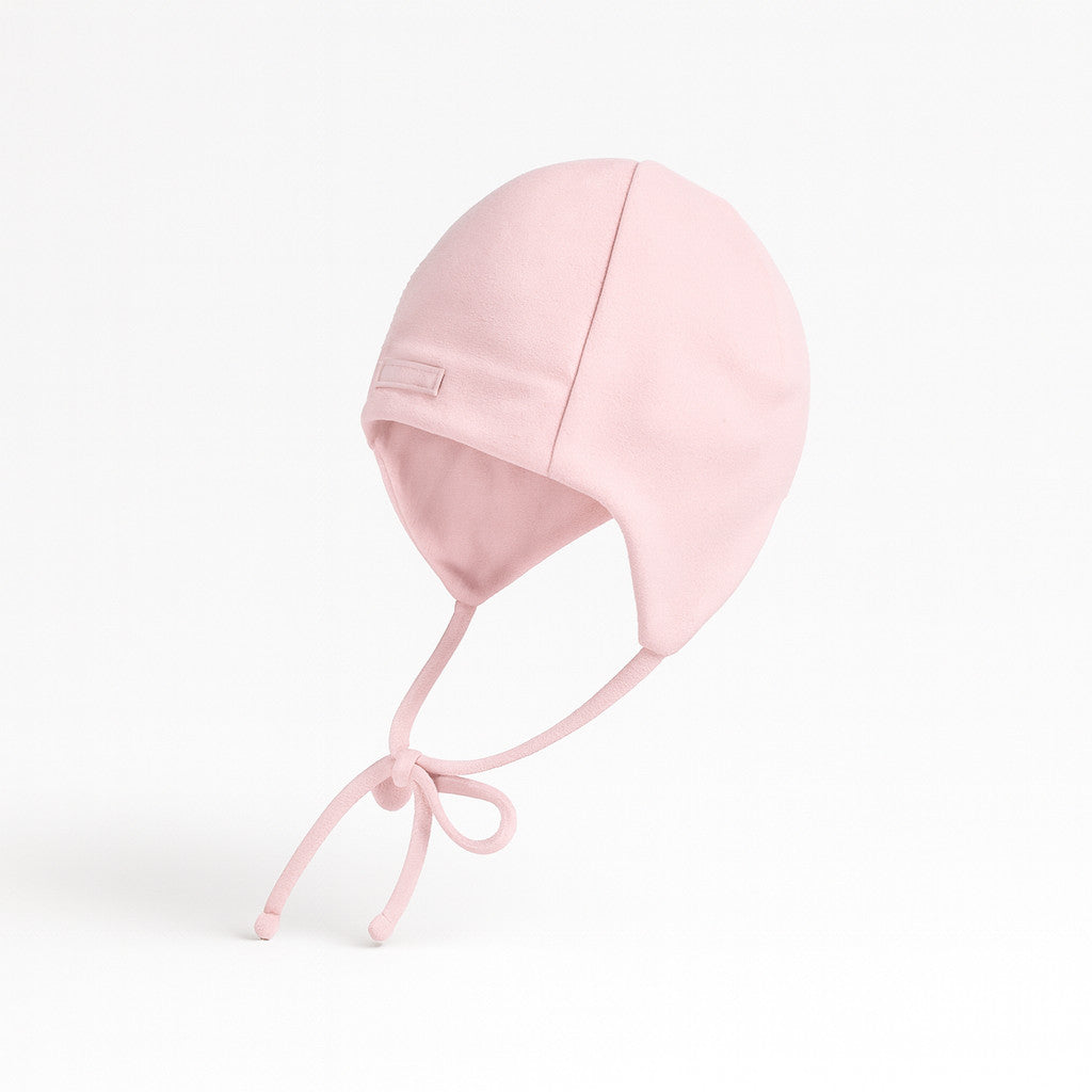 Maximo Babymütze rosa, Größe 37 cm, weiche Baumwollmischung mit Bindeband – warme Kopfbedeckung für Neugeborene, Erstausstattung.