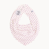 Pippi Babyhalstuch gelb/rosa mit Punkten, weiche Baumwollmischung mit Druckknöpfen – praktisches Sabberlatz für die Babyerstausstattung, hübsches Geburtsgeschenk.