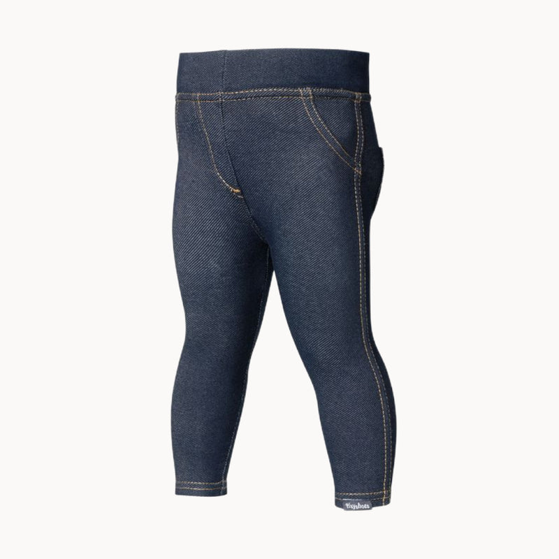 Alt-Text: Playshoes Babyleggings in Jeans-Optik, Größe 62–68, 70 % Baumwolle / 25 % Polyester / 5 % Elasthan, Oeko-Tex Standard 100 – Produktfoto vor weißem Hintergrund.