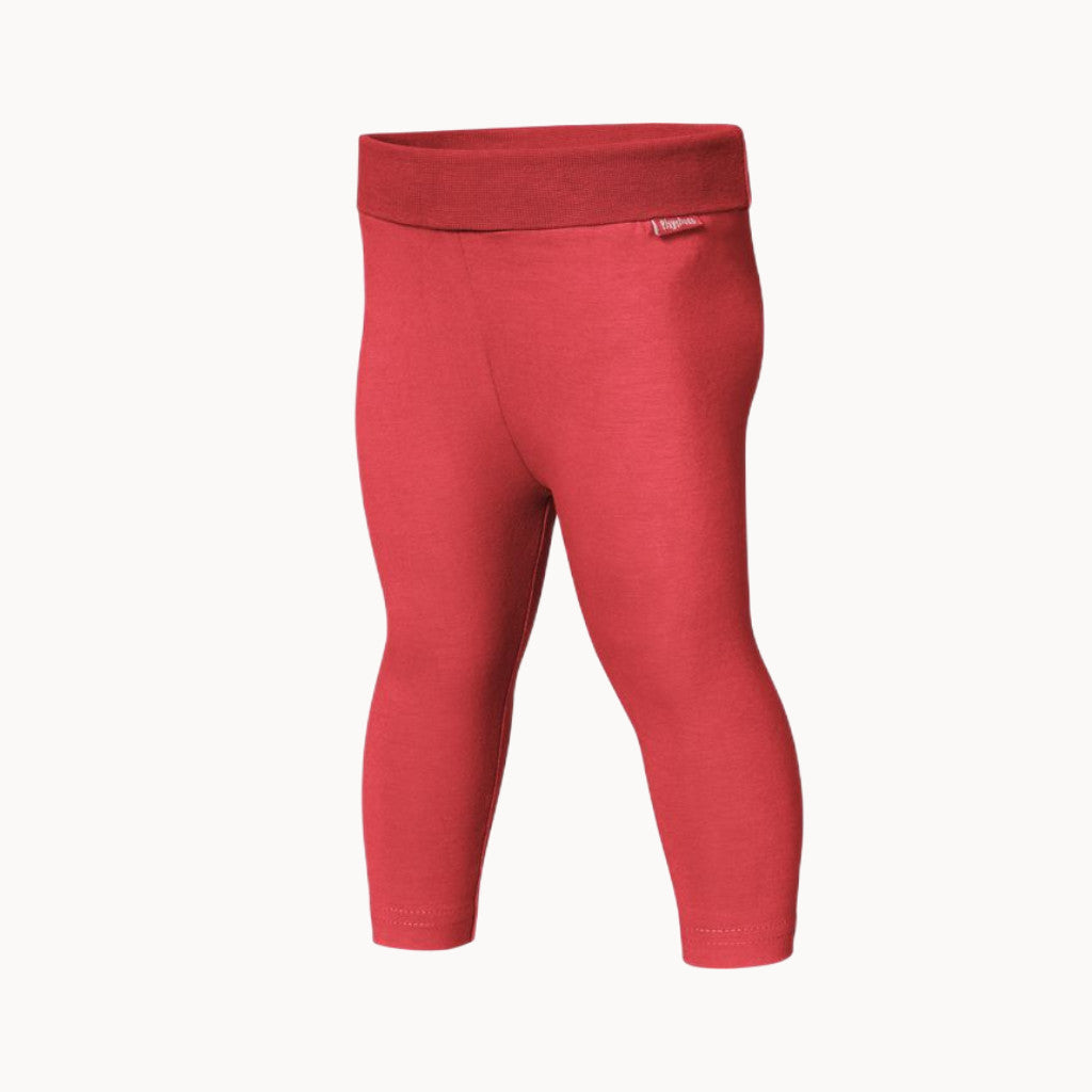 Playshoes Babyleggings in Rot, Größe 62–68, 95 % Baumwolle / 5 % Elasthan, Oeko-Tex Standard 100 – Produktfoto vor weißem Hintergrund.