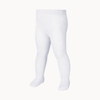 Playshoes Babystrumpfhose in Weiß, Größe 50–56, 70 % Baumwolle / 27 % Polyamid / 3 % Elasthan, Oeko-Tex Standard 100 – Produktfoto vor weißem Hintergrund.