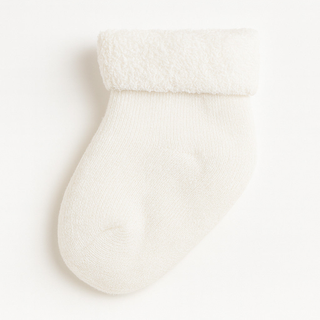 Playshoes Erstlingssöckchen in Weiß für Neugeborene (0–3 Monate), 80 % Baumwolle, Oeko-Tex Standard 100 – Produktfoto vor weißem Hintergrund.