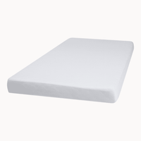 Playshoes wasserdichtes Spannbettlaken 40×70 cm in Weiß, Oberseite 100 % Baumwolle, Oeko-Tex Standard 100 – Produktfoto vor weißem Hintergrund.