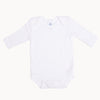 Sanetta Babybody langarm weiß aus 100% Bio-Baumwolle (GOTS), Feinripp – weicher Body mit amerikanischem Halsausschnitt und nickelfreien Druckknöpfen im Schritt, Größe 56; atmungsaktiv und hautfreundlich, Made in Europe.