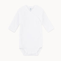 Weißer Sanetta Wickelbody Langarm aus Bio-Baumwolle Größe 62