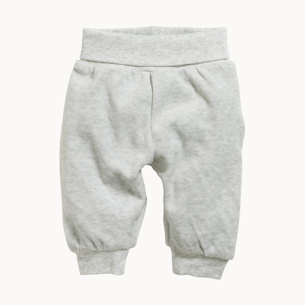 Schnizler Babyhose in Grau aus Nicki, 80% Baumwolle und 20% Polyester, weich und wärmend; bequemer Umschlagbund und Bündchen, OEKO-TEX Standard 100 Klasse 1, Größe 62 cm – ideal für den Alltag deines Babys.