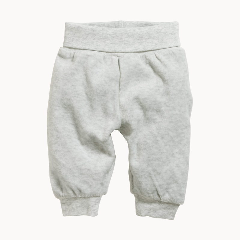 Schnizler Babyhose in Grau aus Nicki, 80% Baumwolle und 20% Polyester, weich und wärmend; bequemer Umschlagbund und Bündchen, OEKO-TEX Standard 100 Klasse 1, Größe 62 cm – ideal für den Alltag deines Babys.