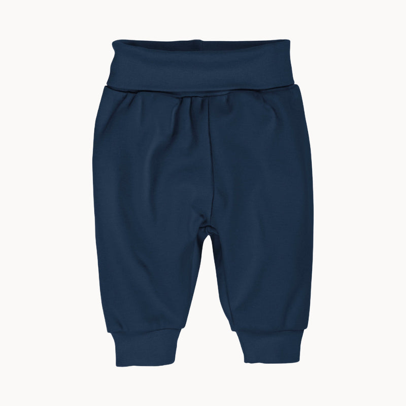 Schnizler Babyhose in Marine aus 100 % Baumwolle (Interlock), Größe 62 – weiche, bequeme Hose mit Bündchen; OEKO-TEX® Standard 100, pflegeleicht bei 40 °C.
