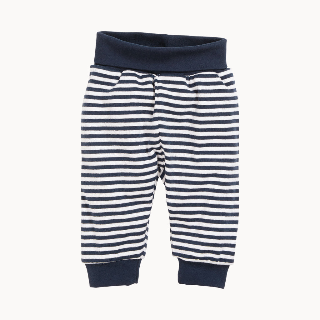 Marineblau-weiß gestreifte Babyhose von Schnizler im maritimen Look für Jungs