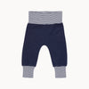 Sense Organics Babyhose navy (Größe 62–68 cm) aus weichem Bio-Baumwoll-Feinripp, elastischer Umschlagbund und Bündchen – bequeme Basic-Hose für Baby Erstausstattung, Geschenk zur Geburt.
