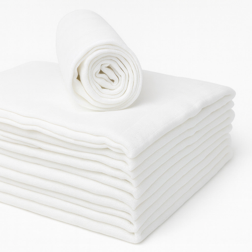 Welt der Träume Mullwindel weiß, 60×80 cm, weiche 100 % Baumwolle, Oeko-Tex Klasse 1 – saugfähiges Spucktuch für Neugeborene, Must-have der Babyerstausstattung.